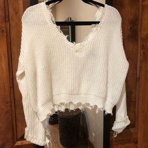 F21 Frayed Sweater